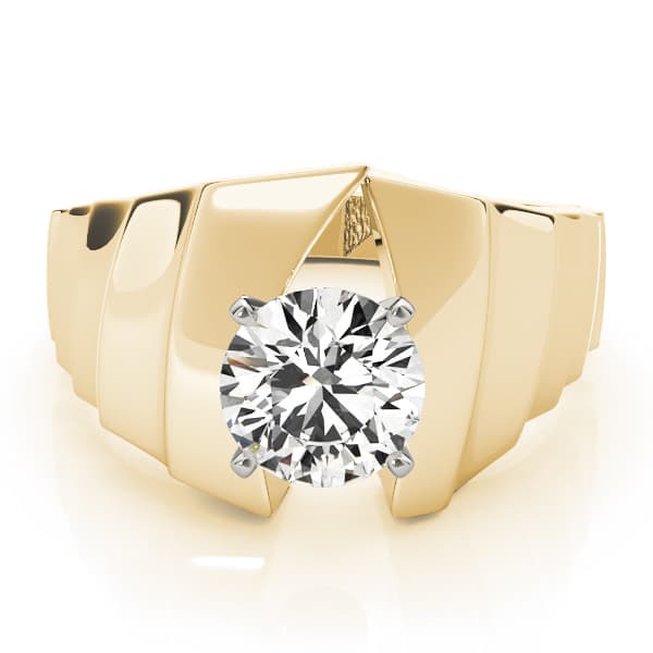 Solitaire Engagement Ring, style 80185, On hand view in yellow gold