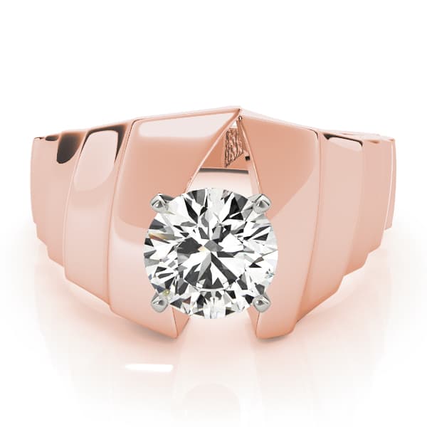 Solitaire Engagement Ring, style 80185, On hand view in rose gold