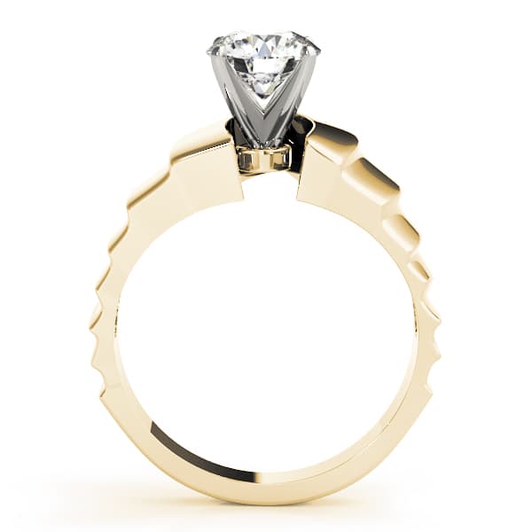 Solitaire Engagement Ring, style 80185, Side view in yellow gold