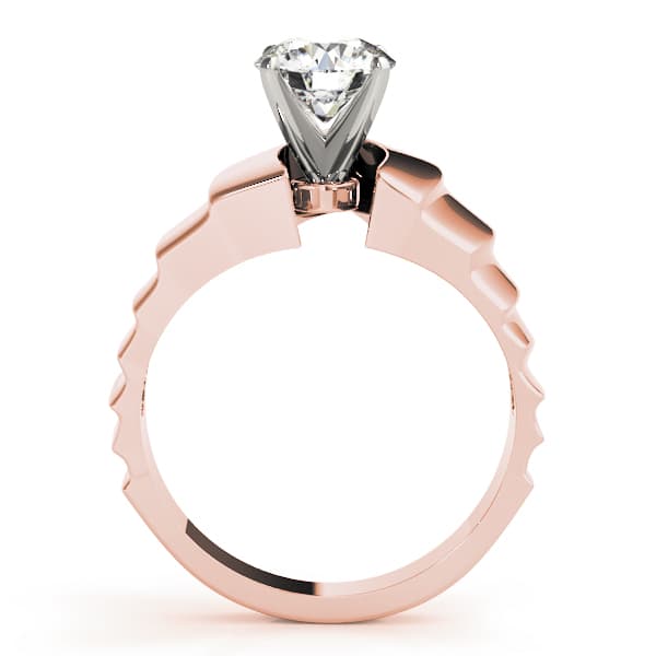 Solitaire Engagement Ring, style 80185, Side view in rose gold
