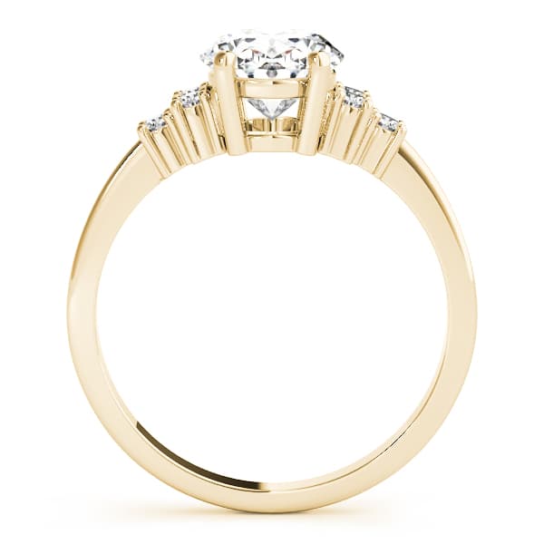 Solitaire Plus Cluster Sides Engagement Ring, style 80187, Side view in yellow gold