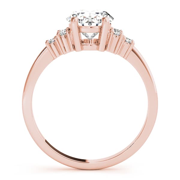 Solitaire Plus Cluster Sides Engagement Ring, style 80187, Side view in rose gold