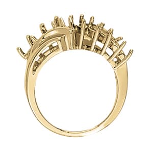 Marquise Gemstone Ring (0.7 ct. tw.), Side view in white gold or platinum