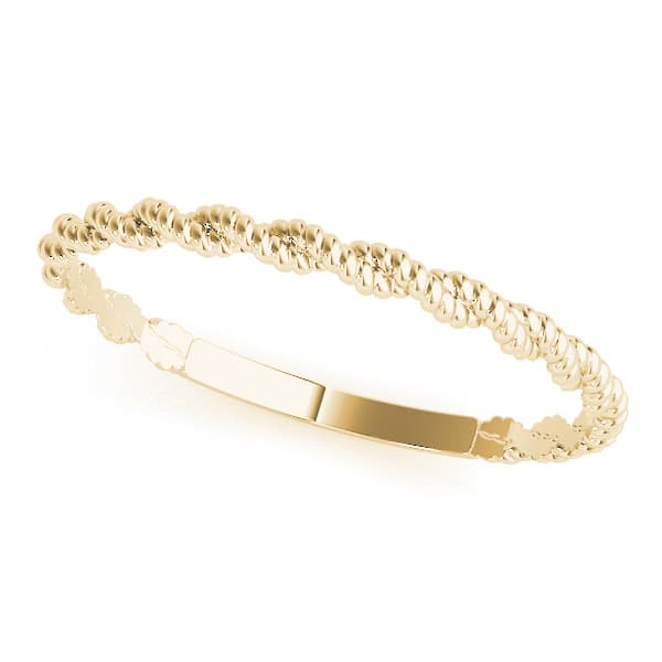 Twisting Braided Band, Front view in yellow gold