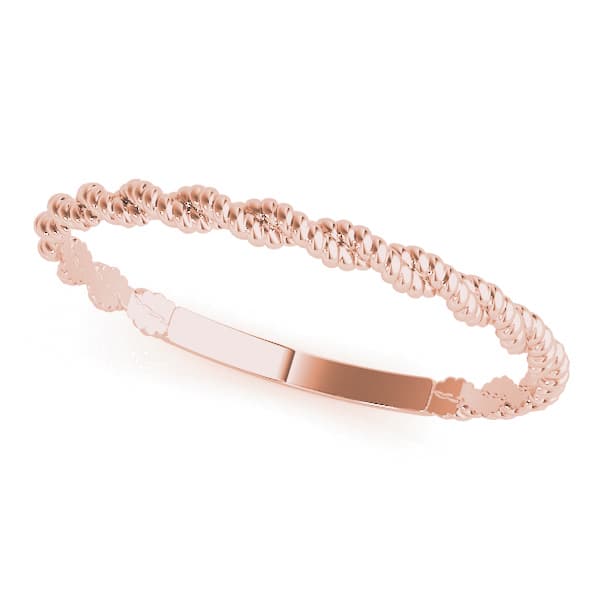 Twisting Braided Band, Front view in rose gold