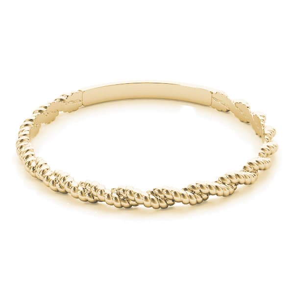 Twisting Braided Band, On hand view in yellow gold