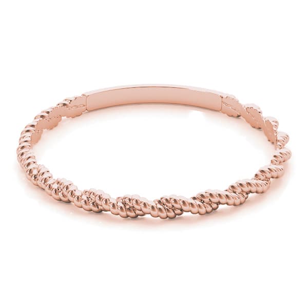 Twisting Braided Band, On hand view in rose gold