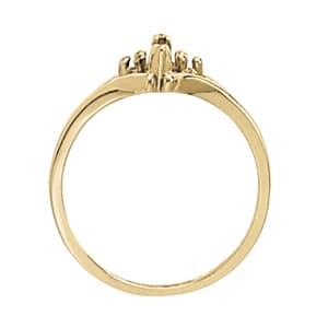 Marquise Color Ring (0.02 ct. tw.), Side view in white gold or platinum