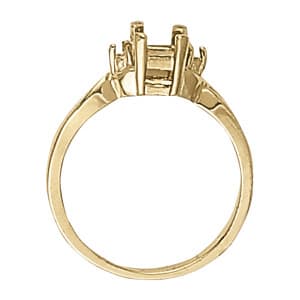 Emerald Gemstone Ring (0.03 ct. tw.), Side view in white gold or platinum
