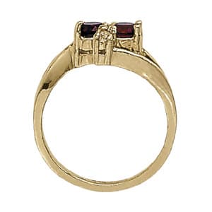 Round Gemstone Ring (0.08 ct. tw.), Side view in white gold or platinum