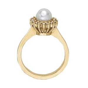 Pearl Shape Color Ring (1/4 ct. tw.), Side view in white gold or platinum