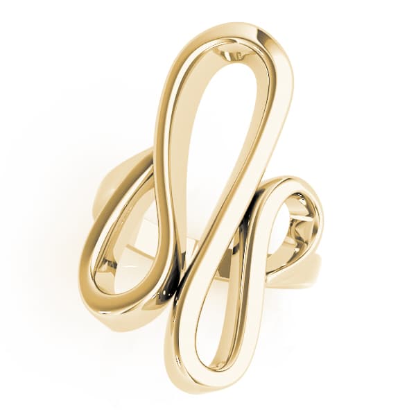 Swirl Freedom Symbol Engagement Ring, style 80216, Front view in yellow gold