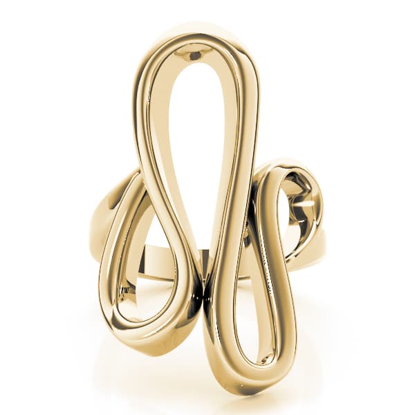Swirl Freedom Symbol Engagement Ring, style 80216, On hand view in yellow gold