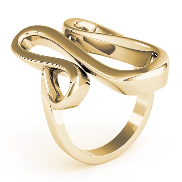 Swirl Freedom Symbol Engagement Ring, style 80216, Top view in yellow gold