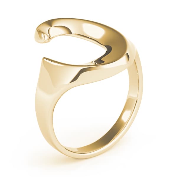 Solitaire Engagement Ring, style 80217, Top view in yellow gold