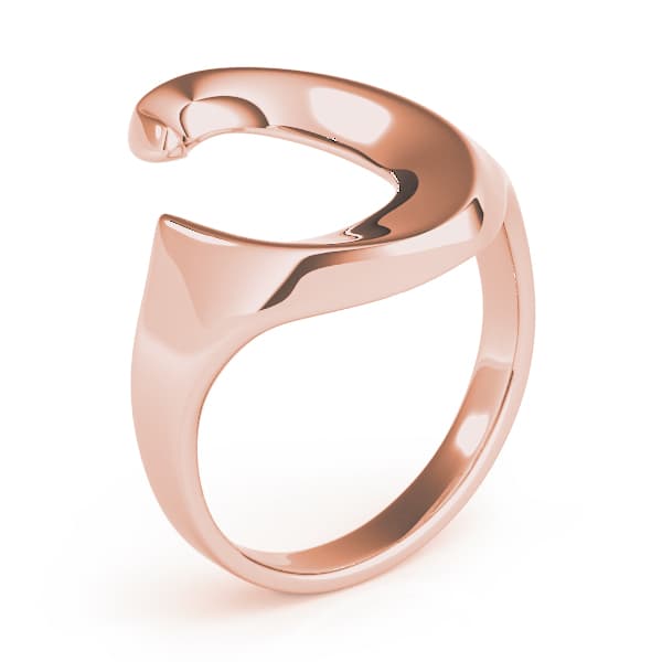 Solitaire Engagement Ring, style 80217, Top view in rose gold