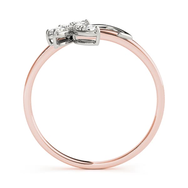 Nature Inspired Floral Wraps & Inserts Wedding Bands (1/8 ct. tw.), Side view in rose gold