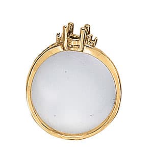 Oval Gemstone Ring (0.02 ct. tw.), Side view in white gold or platinum