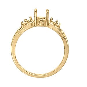 Oval Gemstone Ring (0.09 ct. tw.), Side view in white gold or platinum