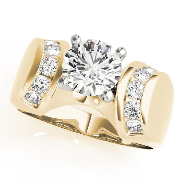 Channel Set Multi-Row Engagement Ring, style 80249, Front view in yellow gold