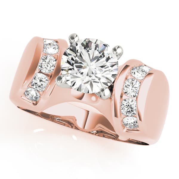 Channel Set Multi-Row Engagement Ring, style 80249, Front view in rose gold