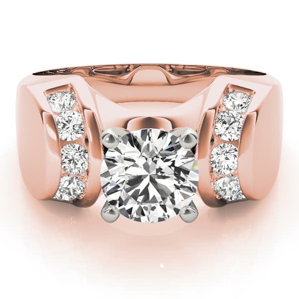 Channel Set Multi-Row Engagement Ring, style 80249, On hand view in rose gold