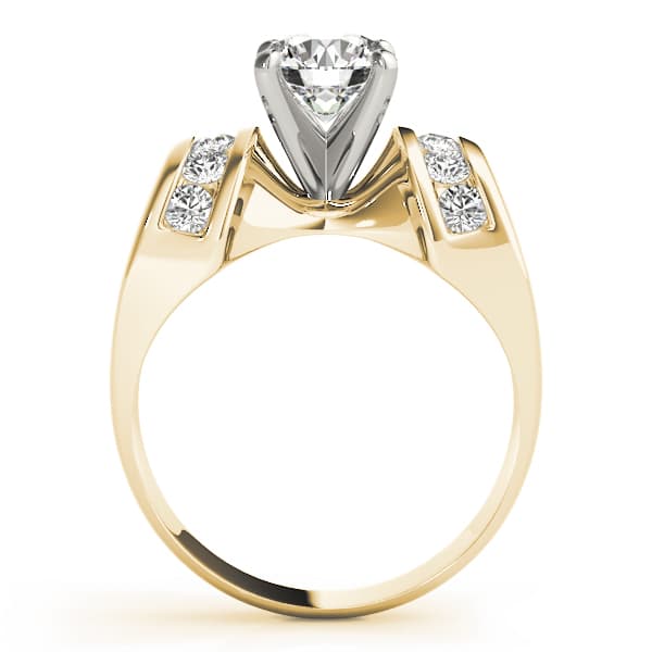 Channel Set Multi-Row Engagement Ring, style 80249, Side view in yellow gold