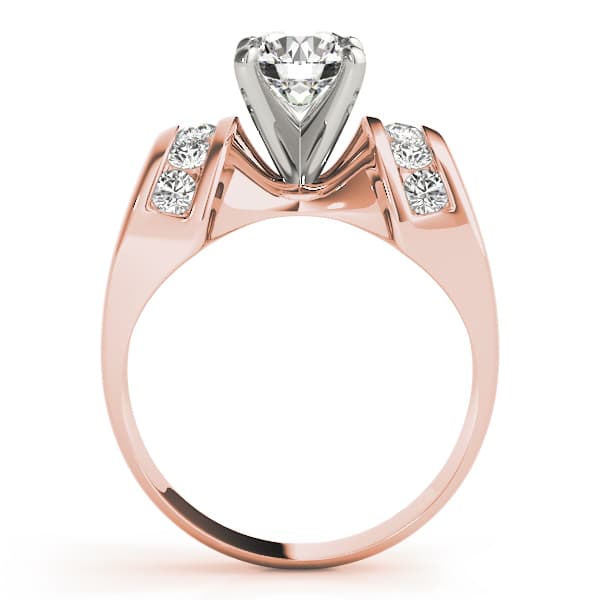 Channel Set Multi-Row Engagement Ring, style 80249, Side view in rose gold