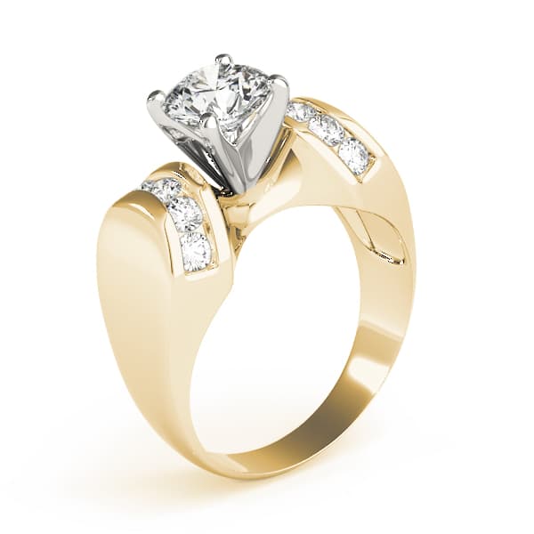 Channel Set Multi-Row Engagement Ring, style 80249, Top view in yellow gold
