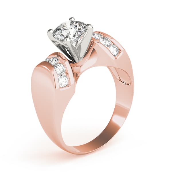 Channel Set Multi-Row Engagement Ring, style 80249, Top view in rose gold
