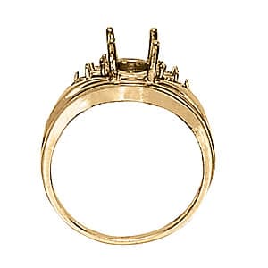 Oval Color Ring (1/8 ct. tw.), Side view in white gold or platinum