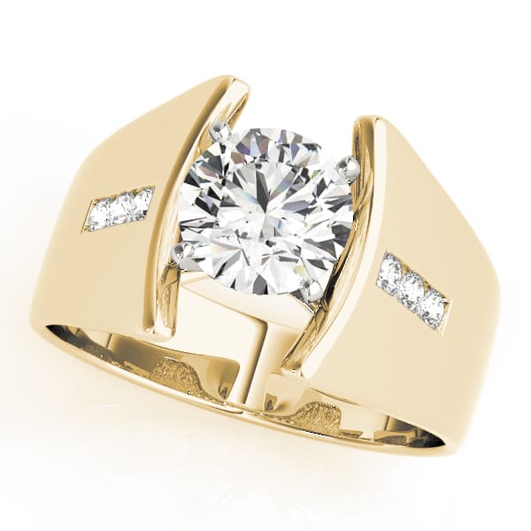 Engagement Ring, style 80259, Front view in yellow gold