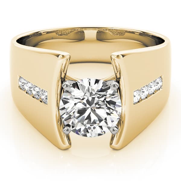Engagement Ring, style 80259, On hand view in yellow gold