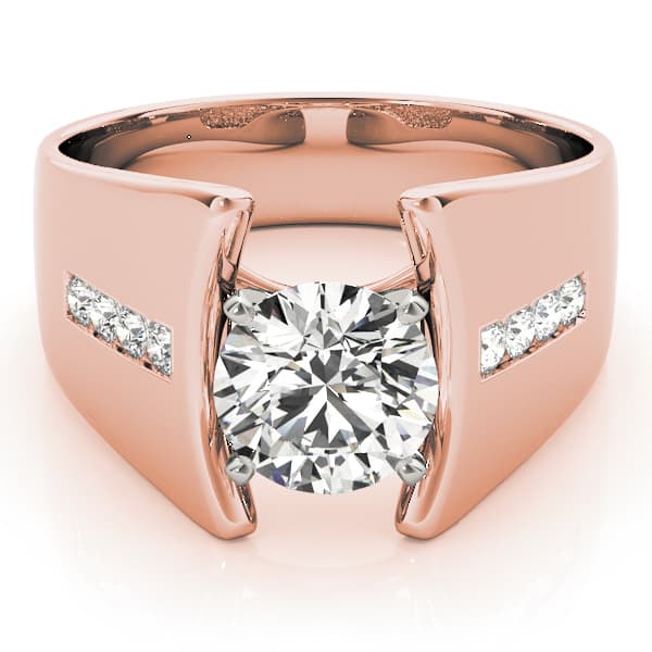 Engagement Ring, style 80259, On hand view in rose gold
