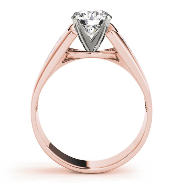 Engagement Ring, style 80259, Side view in rose gold