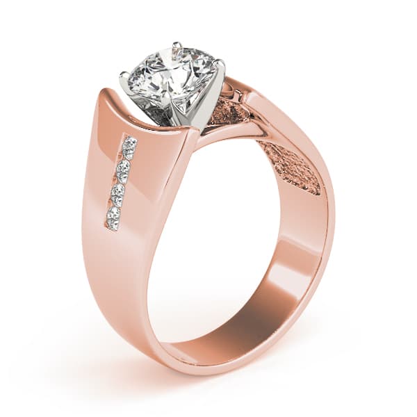 Engagement Ring, style 80259, Top view in rose gold