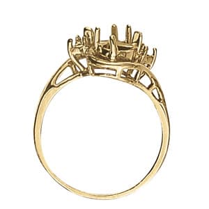 Pear Gemstone Ring (0.08 ct. tw.), Side view in white gold or platinum