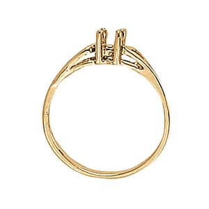 Oval Gemstone Ring, Side view in white gold or platinum