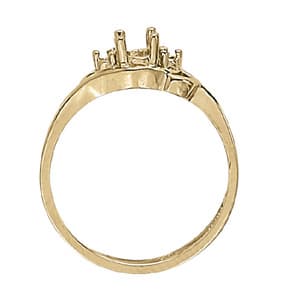 Round Gemstone Ring (0.04 ct. tw.), Side view in white gold or platinum
