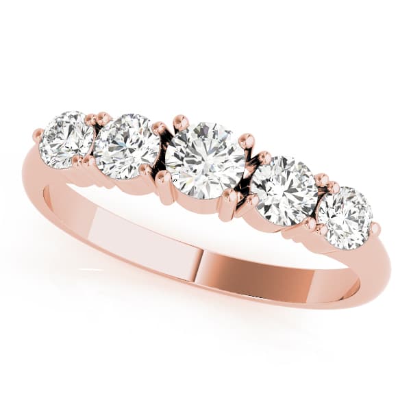 Prong Set Wedding Bands (1/2 ct. tw.), Front view in rose gold