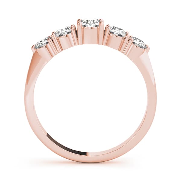 Prong Set Wedding Bands (1/2 ct. tw.), Side view in rose gold