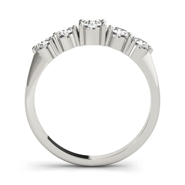 Prong Set Wedding Bands (1/2 ct. tw.), Side view in white gold or platinum