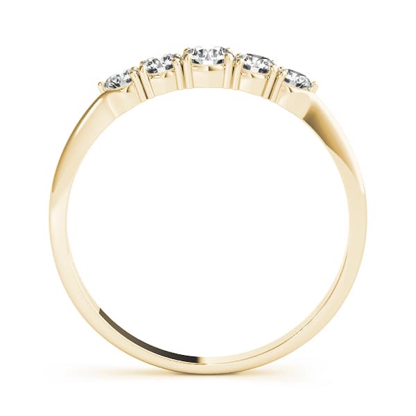 Prong Set Wedding Band (1/4 ct. tw.), Side view in yellow gold
