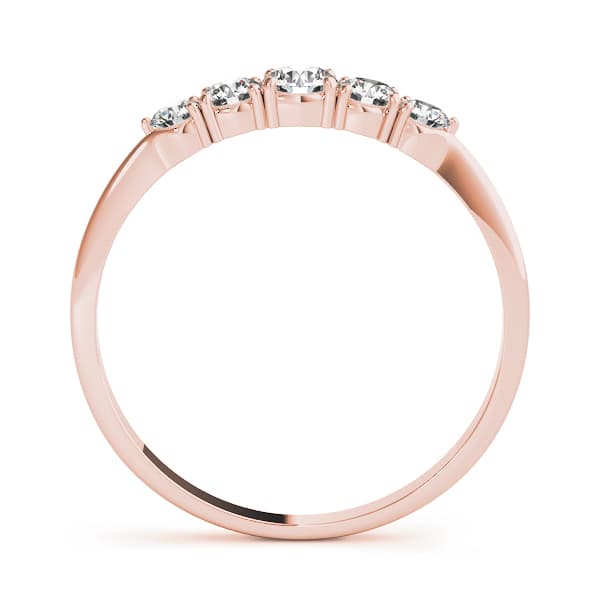 Prong Set Wedding Band (1/4 ct. tw.), Side view in rose gold
