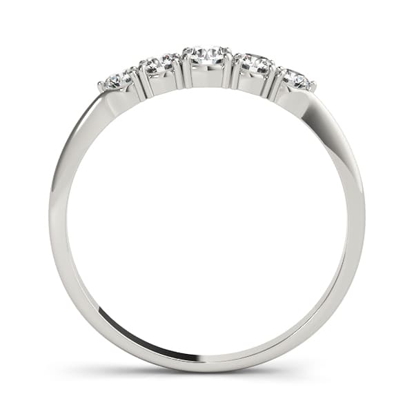 Prong Set Wedding Band (1/4 ct. tw.), Side view in white gold or platinum