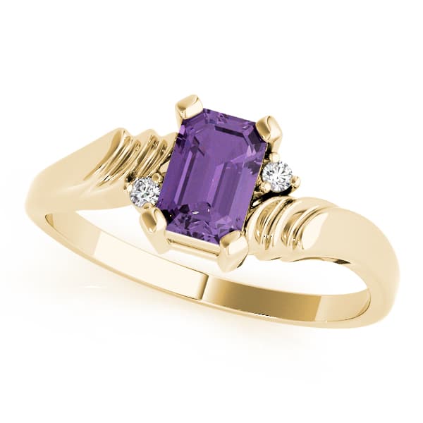 Emerald Gemstone Ring (0 ct. tw.), Front view in yellow gold