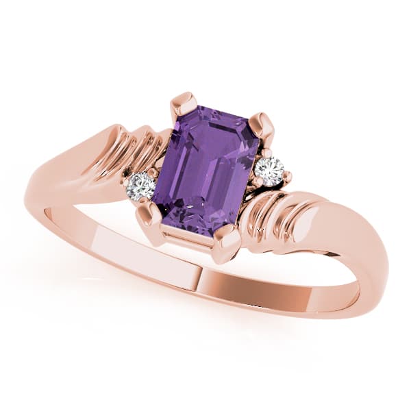 Emerald Gemstone Ring (0 ct. tw.), Front view in rose gold