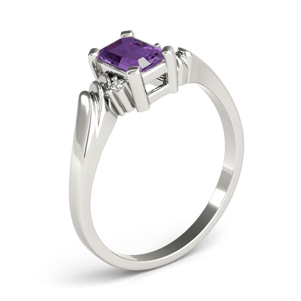 Emerald Gemstone Ring (0 ct. tw.), Angle view in white gold or platinum