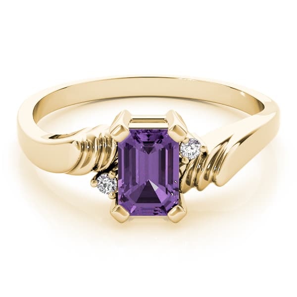 Emerald Gemstone Ring (0 ct. tw.), On hand view in yellow gold