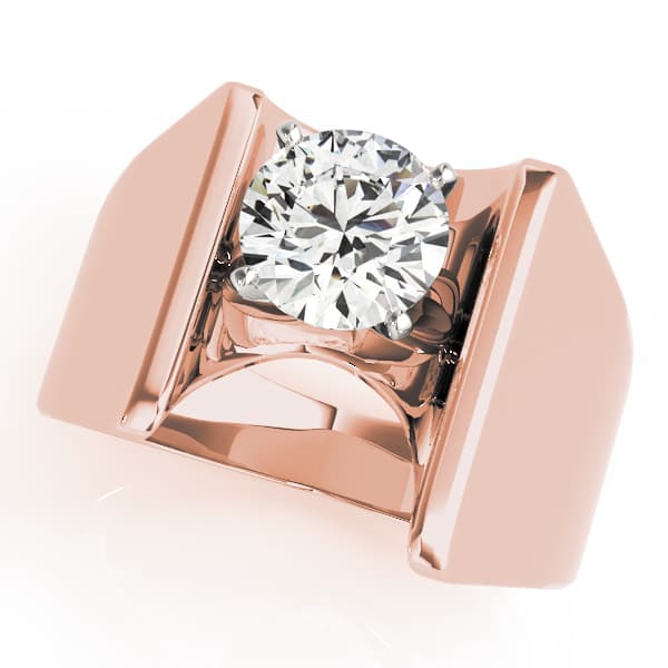 Solitaire Engagement Ring, style 80312, Front view in rose gold